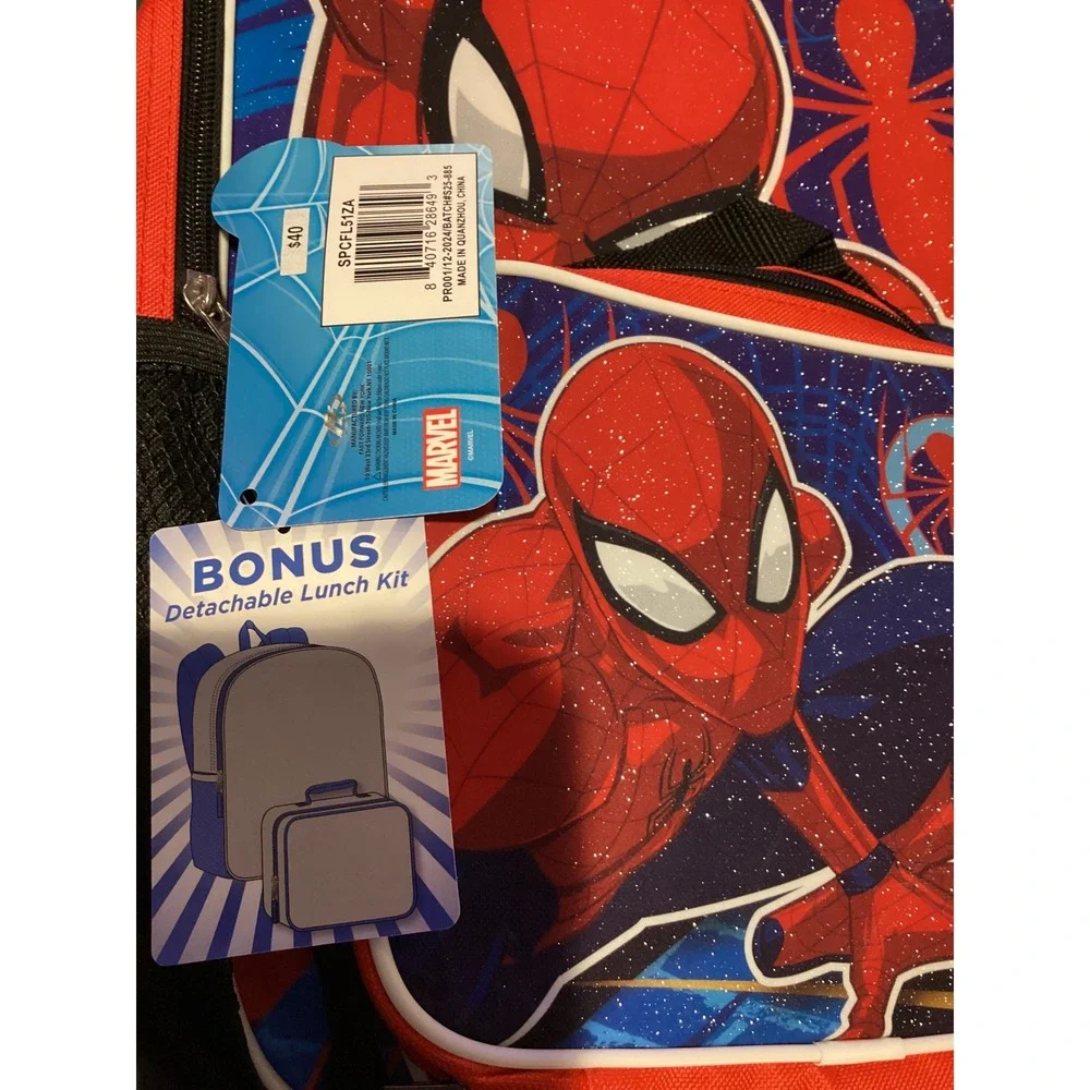 Marvel Spider-Man Backpack with Detachable Lunch Box Set Red Blue SP CFL51ZA NEW